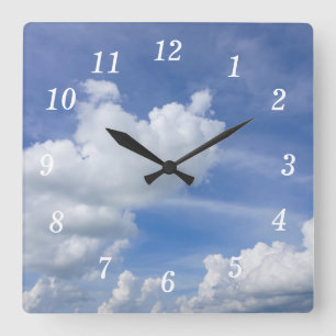 Cumulus Puffs Wall Clock Quadratische Wanduhr