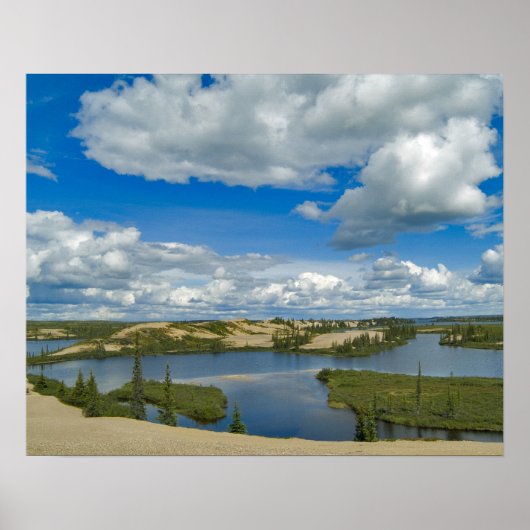 Cumulus-Wolken schweben über Seen, Nordwesten Poster (Vorne)