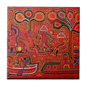 Cuna Indian Men in Cayucos Fliese