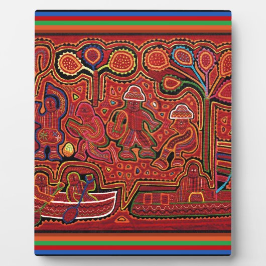 Cuna Indian Men in Cayucos Fotoplatte (Vorderseite)