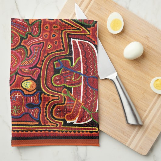 Cuna Indian Men in Cayucos Geschirrtuch (Viertel Falte)