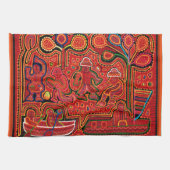 Cuna Indian Men in Cayucos Geschirrtuch (Horizontal)