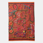 Cuna Indian Men in Cayucos Geschirrtuch (Vertikal)