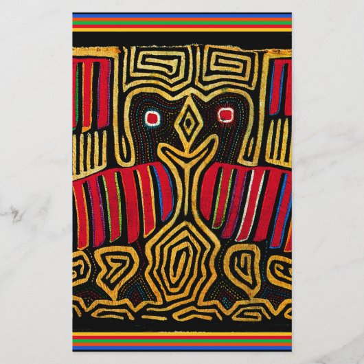 Cuna Indian Mola Duck Design Briefpapier (Vorderseite)