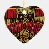 Cuna Indian Mola Duck Design Keramikornament (Hinten)