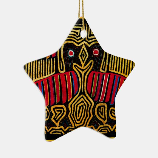 Cuna Indian Mola Duck Design Keramikornament (Rechts)