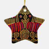 Cuna Indian Mola Duck Design Keramikornament (Hinten)