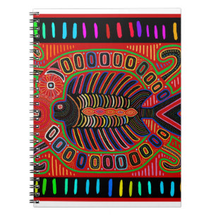 Cuna Indian Mola Fliegender Fisch Notizblock