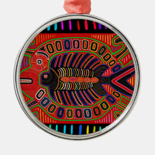 Cuna Indian Mola Fliegender Fisch Ornament Aus Metall