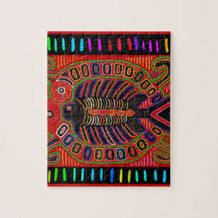 Cuna Indian Mola Fliegender Fisch Puzzle