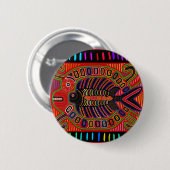 Cuna Indian Mola Flying Fish Fish Button (Vorne & Hinten)