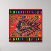 Cuna Indian Mola Flying Fish Fish Leinwanddruck (Vorderseite)