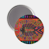 Cuna Indian Mola Flying Fish Fish Magnet (Vorderseite/Rückseite)