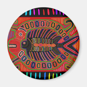 Cuna Indian Mola Flying Fish Fish Magnet