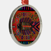 Cuna Indian Mola Flying Fish Fish Ornament Aus Metall (Rechts)