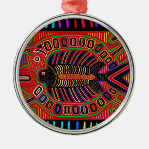 Cuna Indian Mola Flying Fish Fish Ornament Aus Metall