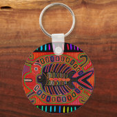 Cuna Indian Mola Flying Fish Fish Schlüsselanhänger (Vorderseite)