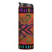 Cuna Indian Mola Flying Fish Fish Thermosbecher (Nach rechts gedreht)
