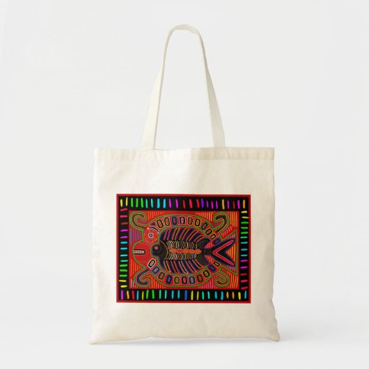Cuna Indian Mola Flying Fish Fish Tragetasche (Vorne)