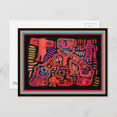 Cuna Indianerstamm Shaman mit Fans Postkarte (Vorne/Hinten)