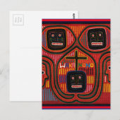 Cuna Tribal Design Postkarte (Vorne/Hinten)