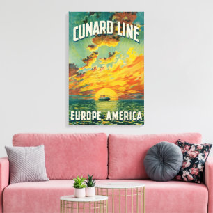 CUNARARD OCEAN LINER EUROPE AMERICA CANVAS DRUCKEN LEINWANDDRUCK