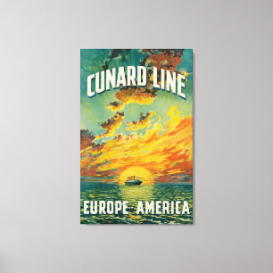 CUNARARD OCEAN LINER EUROPE AMERICA CANVAS DRUCKEN LEINWANDDRUCK