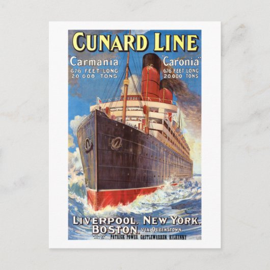 CUNARARD OCEAN LINER HAMBURG NEW YORK POSTER POSTC POSTKARTE (Vorderseite)