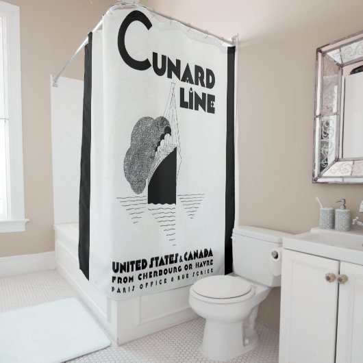 Cunard Line art Deko ad Duschvorhang (Beispiel)