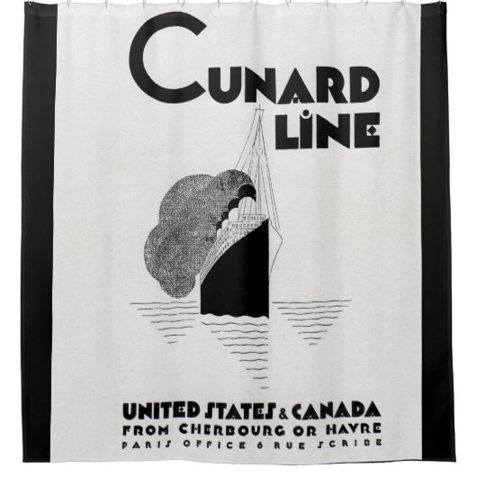 Cunard Line art Deko ad Duschvorhang (Vorderseite)
