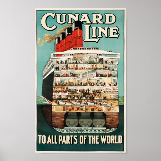 Cunard Line (für alle Teile der Welt) Poster (Vorne)