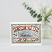 Cunard Line New York Liverpool 1875 Postkarte (Stehend Vorderseite)