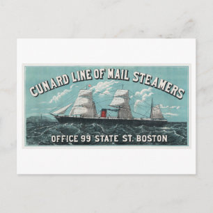 Cunard Line of Mail Steamers Werbung Vintage Postkarte