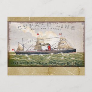 Cunard Line Royal Mail Dampfer aus der Vintage-Zei Postkarte