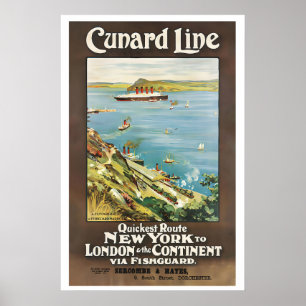 Cunard Line Schnellster Weg nach London & dem Poster