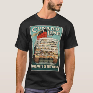 Cunard Line Vintage Reise T-Shirt
