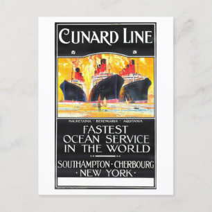Cunard Line Werbeanzeige im Vintage-Stil Postkarte