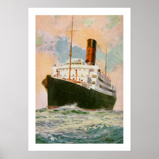 Cunard Liner Ascania auf See Poster