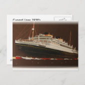 Cunard Lines 1930’s Postkarte (Vorne/Hinten)