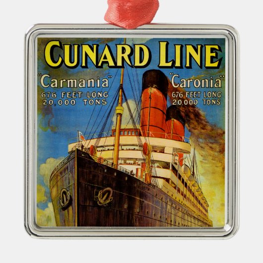 Cunard Linie ~ Carmania und Caronia Silbernes Ornament (Vorne)