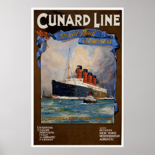 Cunard Linie - Lusitania Poster