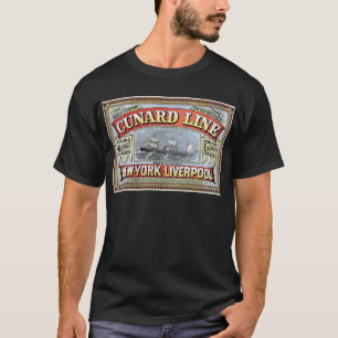 Cunard Linie Plakat New York Liverpool T-Shirt