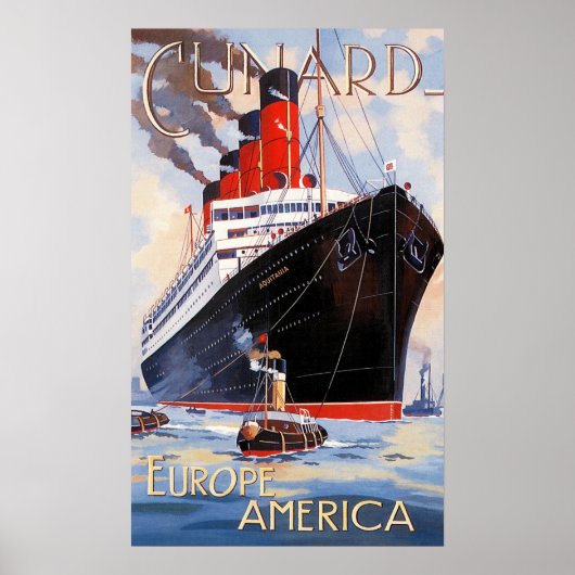 CUNARD OCEAN LINER AQUITANIA POSTER (Vorne)