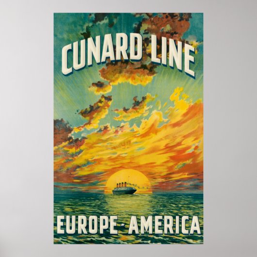 CUNARD OCEAN LINER EUROPA AMERIKA POSTER (Vorne)