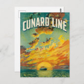CUNARD OCEAN LINER EUROPE AMERICA POSTCARD POSTKARTE (Vorne/Hinten)