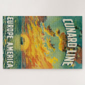 CUNARD OCEAN LINER EUROPE AMERICA POSTCARD PUZZLE (Horizontal)