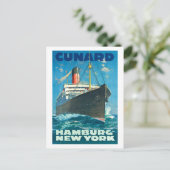 CUNARD OCEAN LINER HAMBURG NEW YORK POSTER POSTKARTE (Stehend Vorderseite)