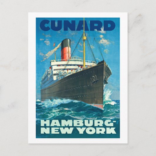 CUNARD OCEAN LINER HAMBURG NEW YORK POSTER POSTKARTE (Vorderseite)