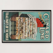 Cunard ocean luxury steamship retro poster, puzzle (Horizontal)