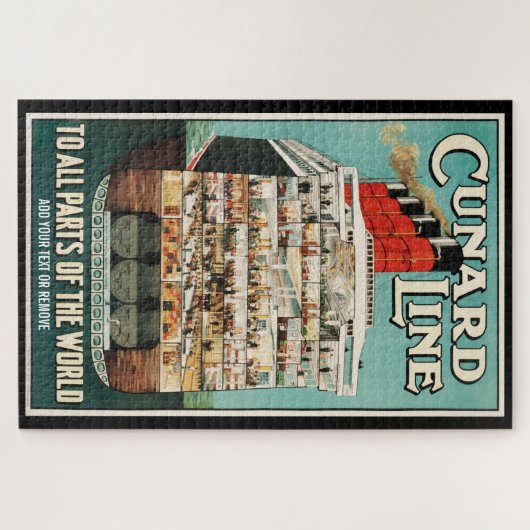 Cunard ocean luxury steamship retro poster, puzzle (Horizontal)